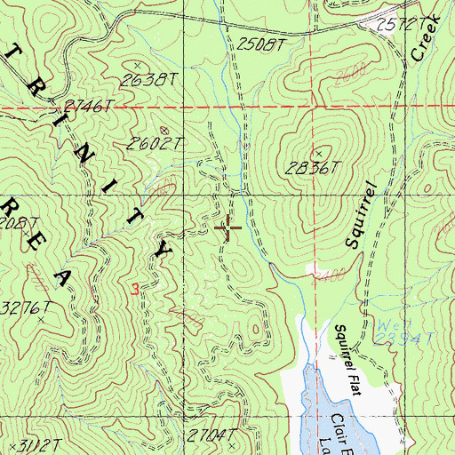 Topographic Map of Squirrel Gulch, CA