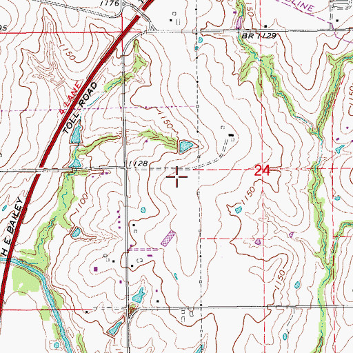 Topographic Map of Redhills Airport, OK