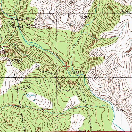 Topographic Map of Bronco Canyon, AZ