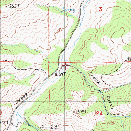 Topographic Map of Stack Gulch, CA