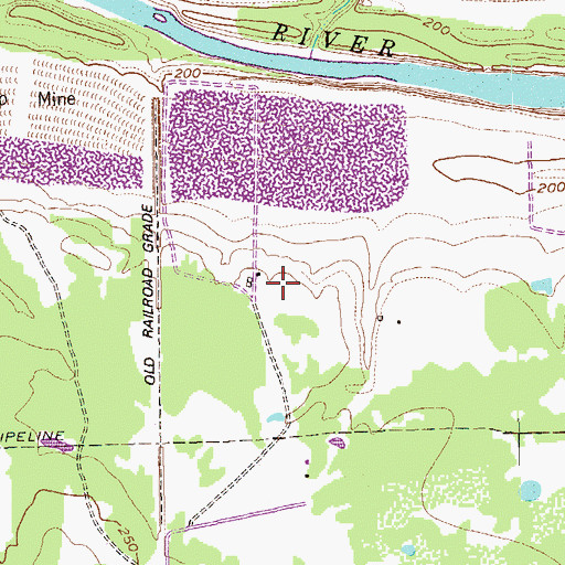 Topographic Map of River Field, TX