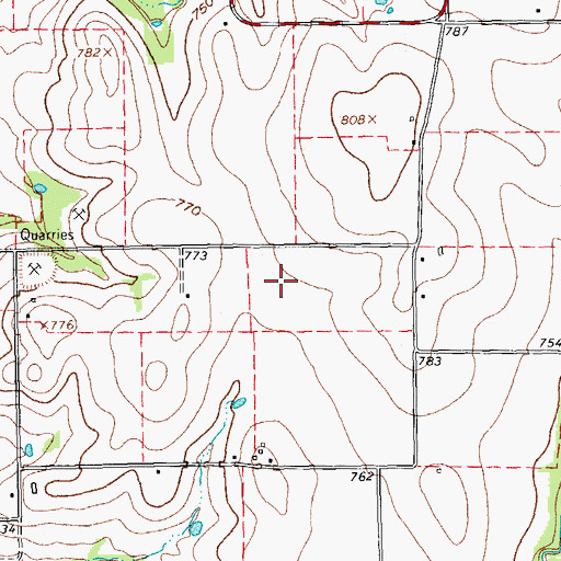 Topographic Map of Celina Field Airport (historical), TX