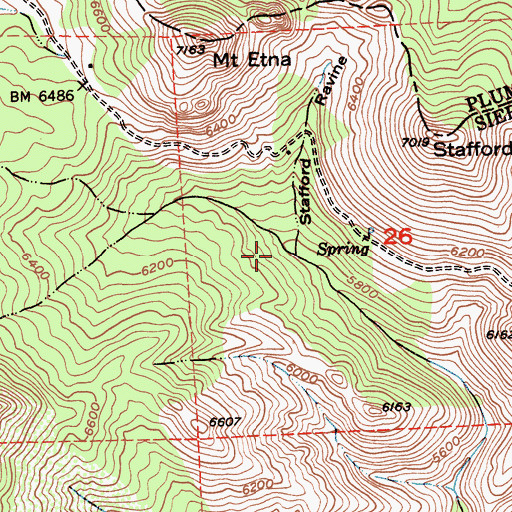 Topographic Map of Stafford Ravine, CA