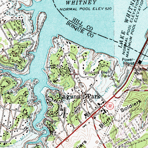 Topographic Map of Laguna Park Community Airport, TX