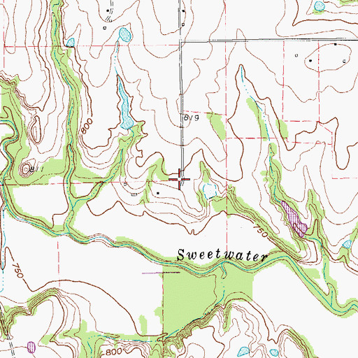 Topographic Map of Allison Farm Airport, TX