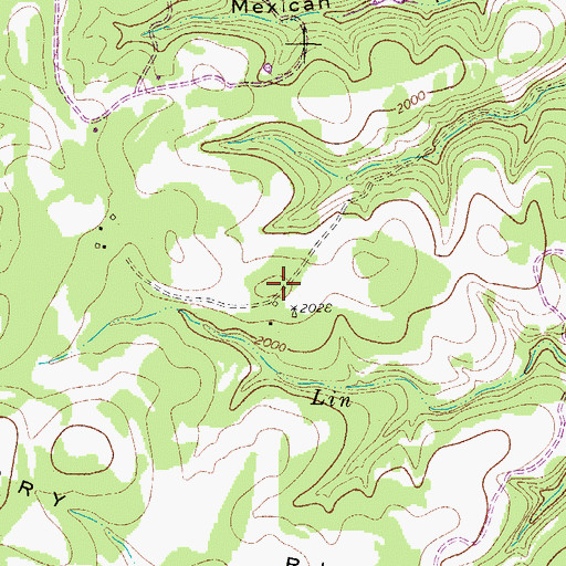 Topographic Map of Fall Creek Ranch Airport, TX