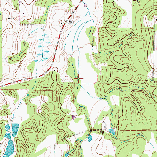 Topographic Map of Creekside Air Park, TX