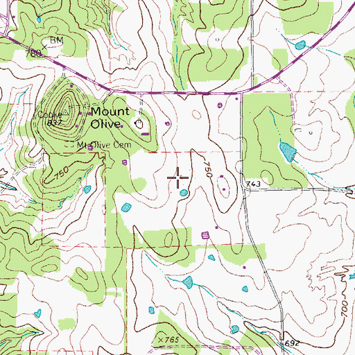 Topographic Map of Melody Ranch Airport, TX