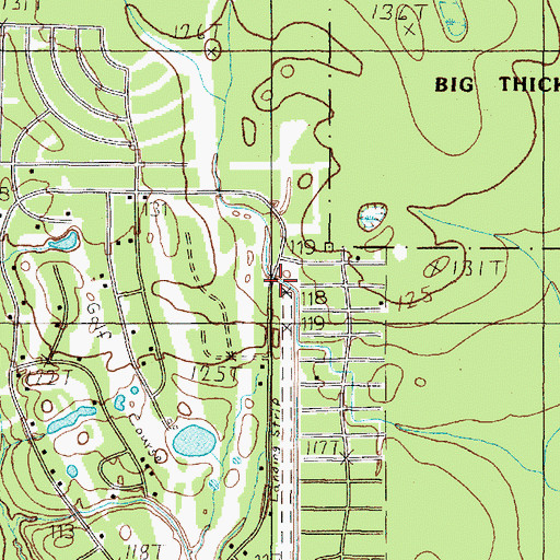 Topographic Map of Wildwood Airport, TX