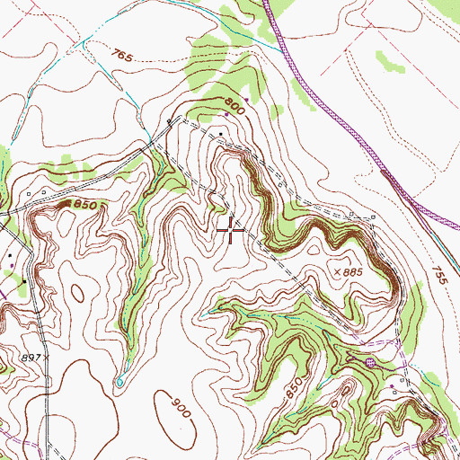 Topographic Map of JBJ Ranch Airport, TX
