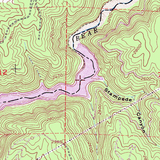 Topographic Map of Stampede Canyon, CA