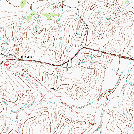 Topographic Map of Skylark Airport (historical), TX
