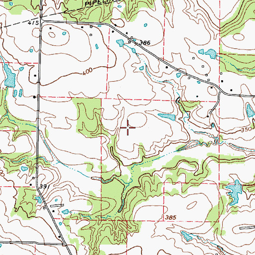 Topographic Map of Glover Airport, TX