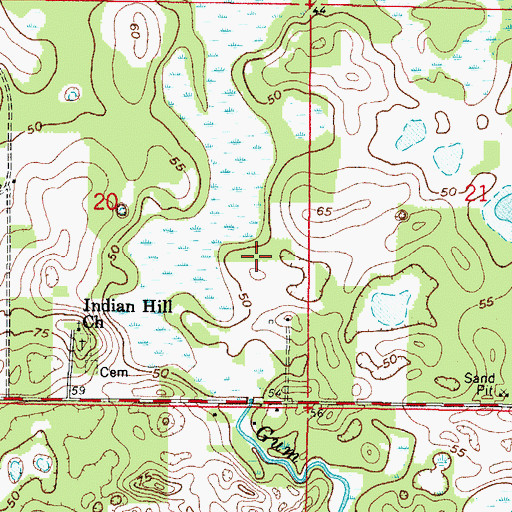 Topographic Map of Grass Patch Airport, FL