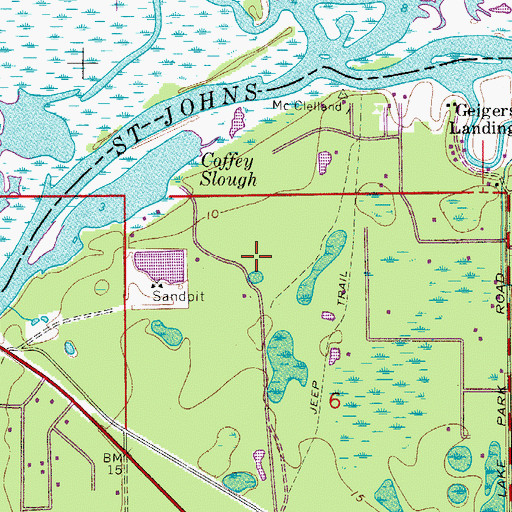 Topographic Map of Cedar Knoll Flying Ranch Airport, FL