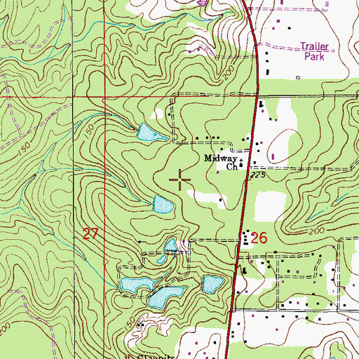Topographic Map of Cuchens Airport, FL