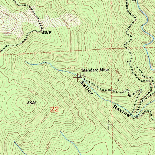 Topographic Map of Standard Mine, CA
