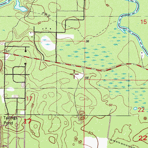 Topographic Map of Seven Feathers Airport, FL