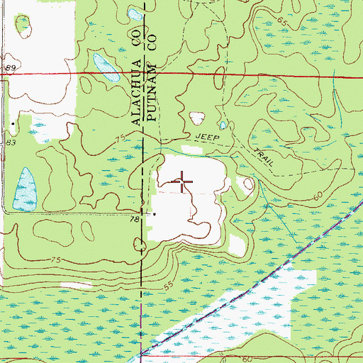 Topographic Map of Marjorie Kennan Rawlings Airport, FL