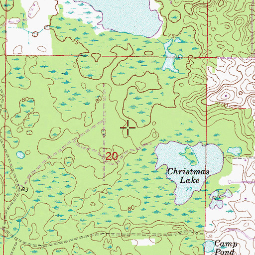 Topographic Map of Rush Airport, FL