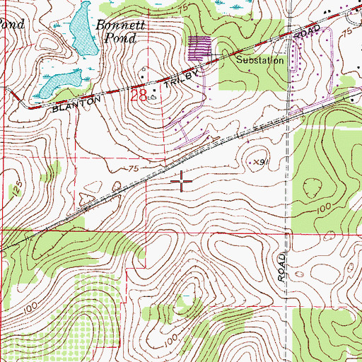 Topographic Map of Two J's Flying Ranch Airport, FL