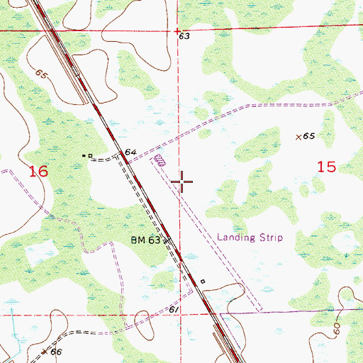 Topographic Map of Mills Ranch South Airport (historical), FL