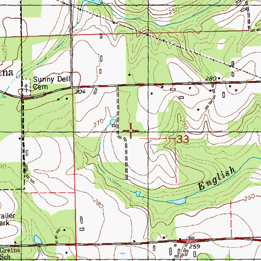 Topographic Map of Watson Farm Airport, FL