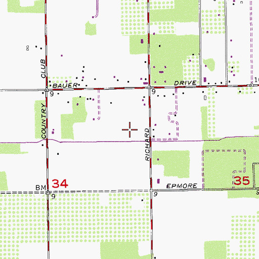 Topographic Map of The Wright Place Airport, FL