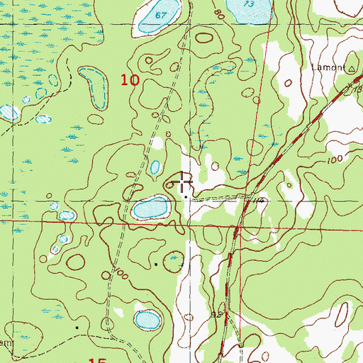 Topographic Map of Turkey Scratch Plantation Airport, FL