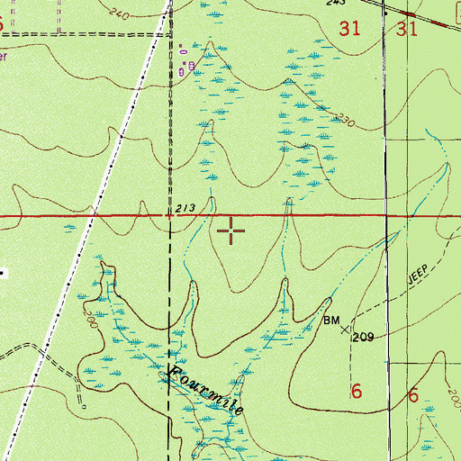Topographic Map of Maran Airport, FL