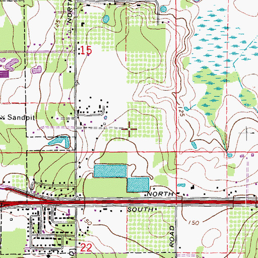 Topographic Map of Midway Lake Airport, FL