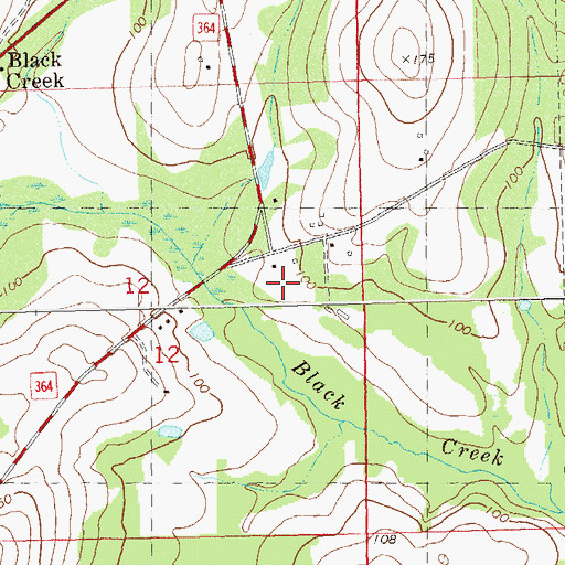 Topographic Map of Black Creek Pass Airport, FL