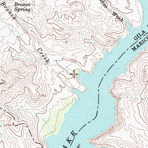 Topographic Map of Bronco Creek, AZ