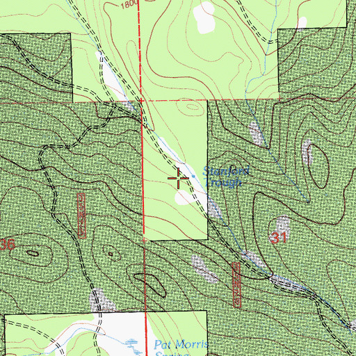 Topographic Map of Stanford Trough, CA