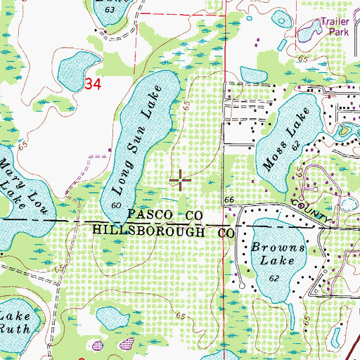 Topographic Map of Geraci Airpark, FL