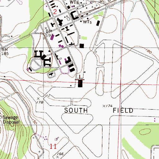 Topographic Map of Whiting Field Naval Air Station South, FL