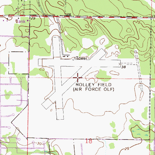 Topographic Map of Holley Naval Outlying Field, FL