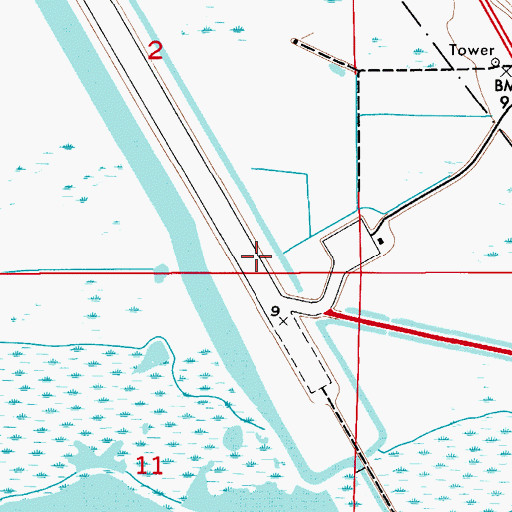 Topographic Map of NASA Shuttle Landing Facility, FL