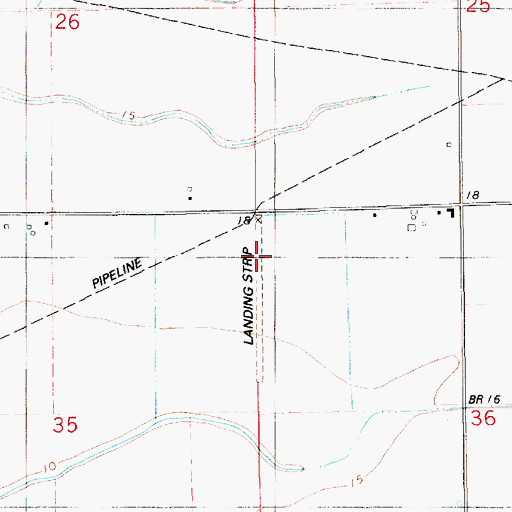 Topographic Map of Lejeune Airport, LA