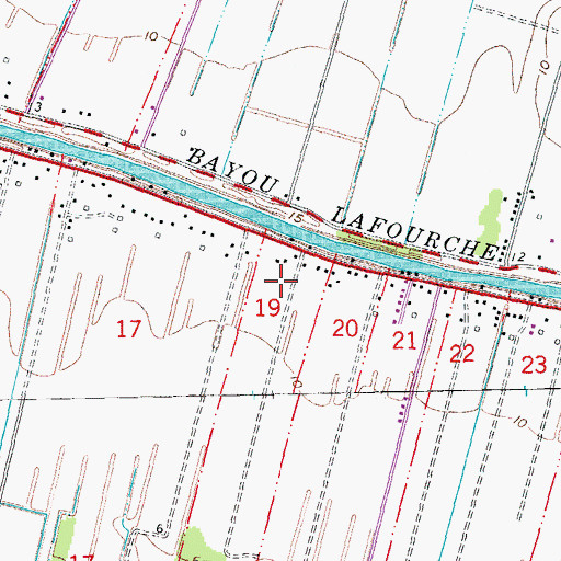 Topographic Map of Theriot Field, LA