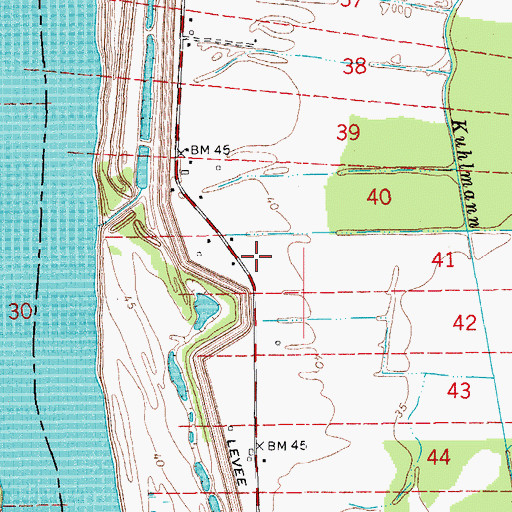 Topographic Map of Atchafalaya Flying Company Airport (historical), LA