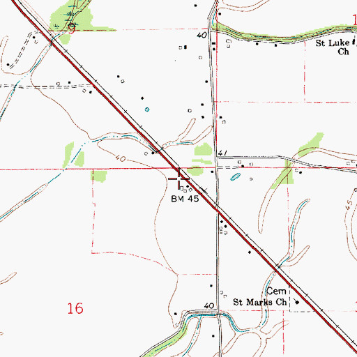 Topographic Map of Morrow Strip, LA