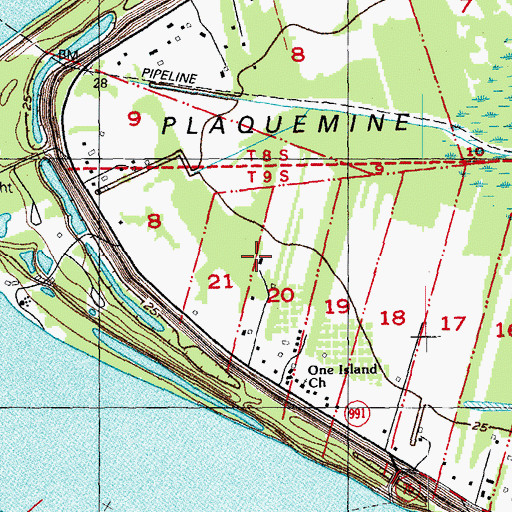 Topographic Map of Southern Helicopters Airport, LA