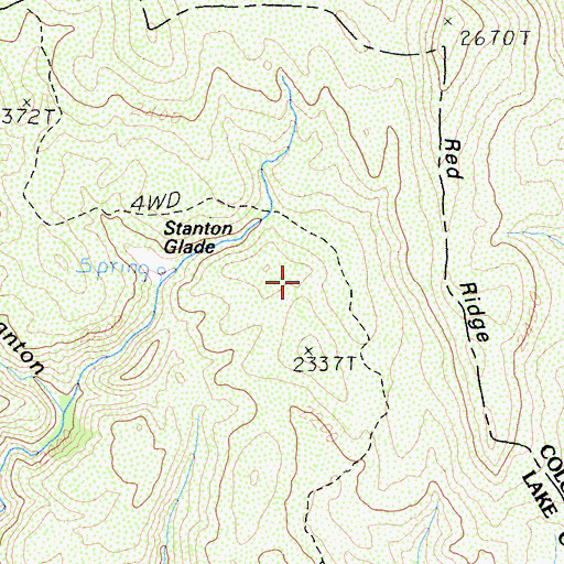 Topographic Map of Stanton Glade, CA