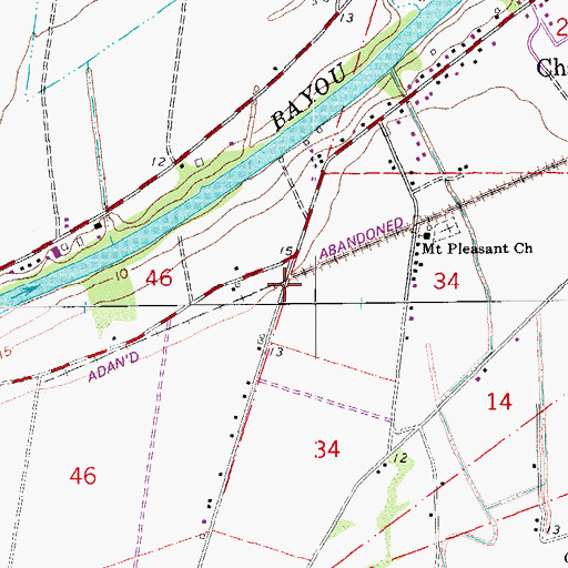 Topographic Map of Chitimacha Air Park, LA