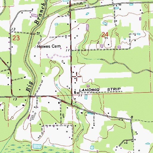 Topographic Map of Stevens Strip, LA