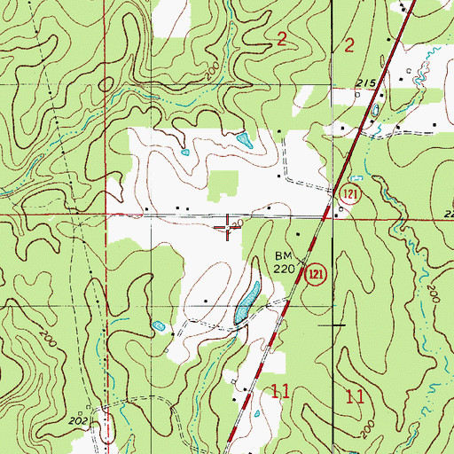 Topographic Map of Roland Airport, LA