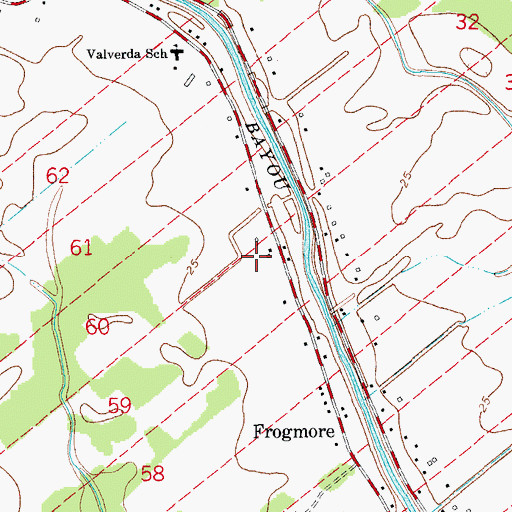 Topographic Map of Valverda Strip, LA