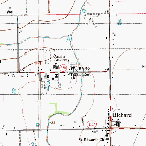 Topographic Map of Luscombe Lane 1 Airport (historical), LA