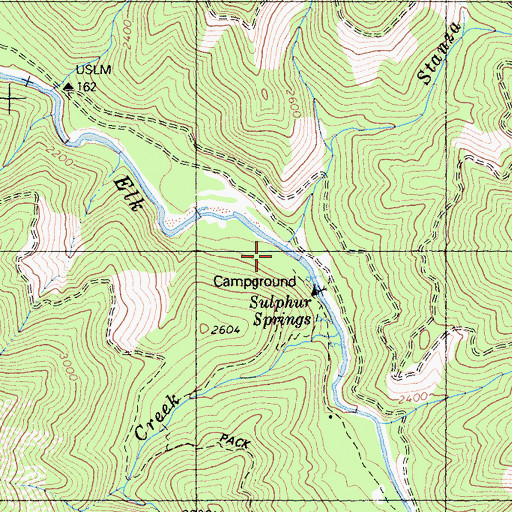 Topographic Map of Stanza Creek, CA